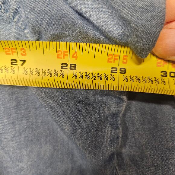 Lane Bryant Blue Chambray Long Sleeve Popover Top - Picture 6 of 8